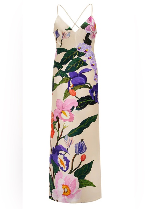 Borgo De Nor Dresses & Skirts - Borgo de nor OLIVE CREPE MAXI DRESS - TREE OF LIFE CREAM